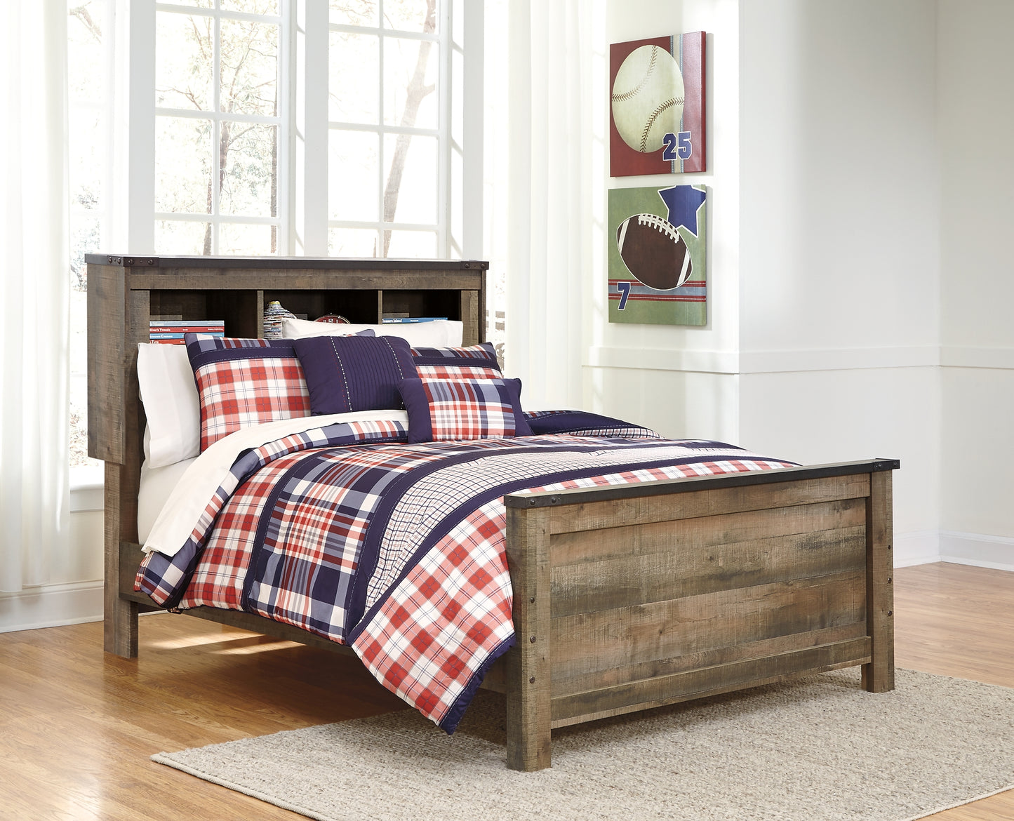 Trinell Bookcase Panel Bed