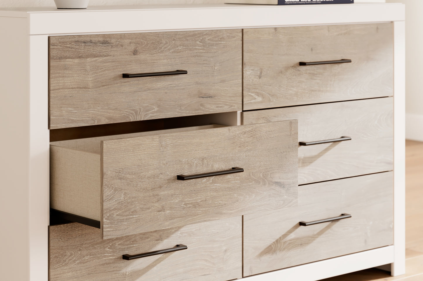 Charbitt Panel Bed With Mirrored Dresser And 2 Nightstands