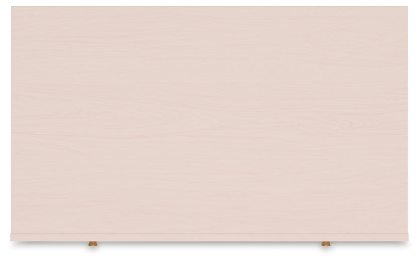 Wistenpine Upholstered Panel Headboard With Mirrored Dresser And Chest
