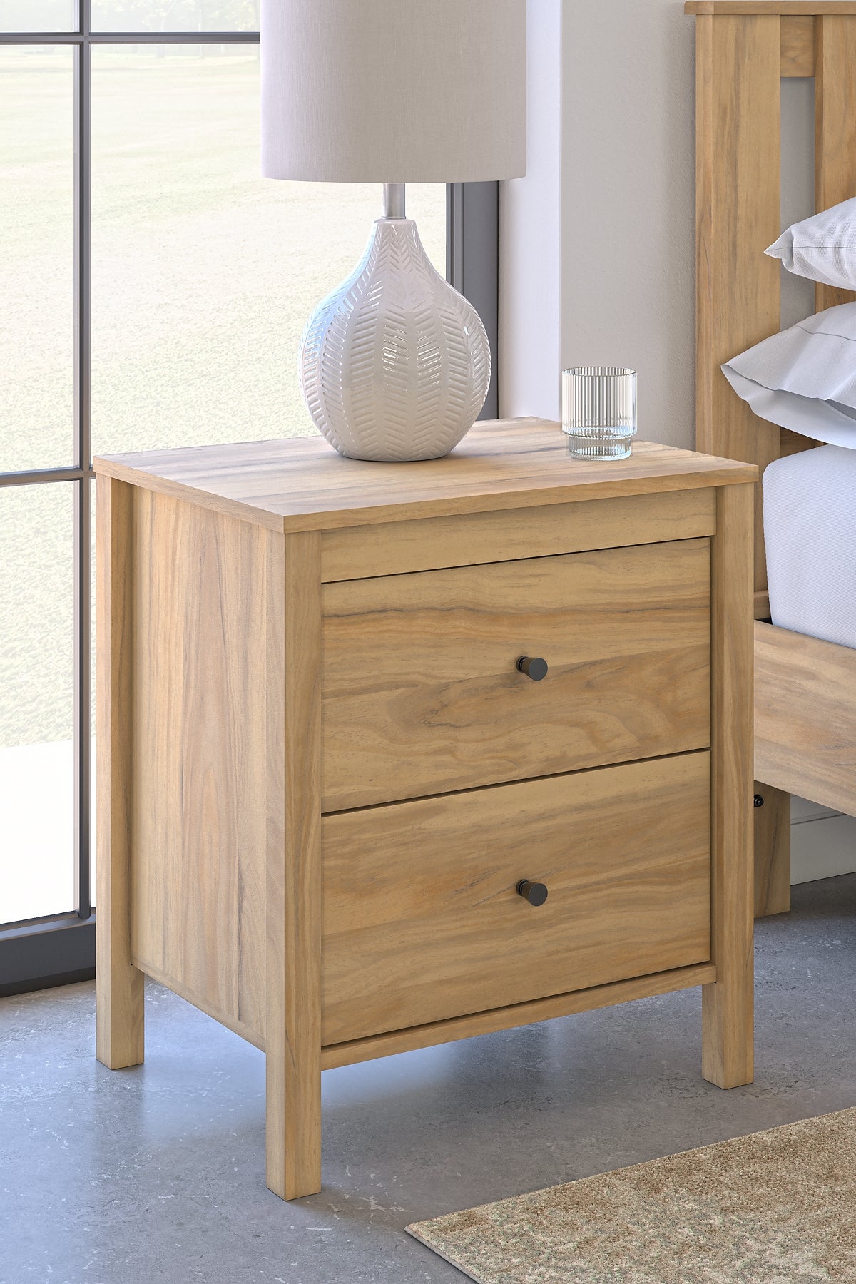 Bermacy Platform Bed With Dresser And Nightstand