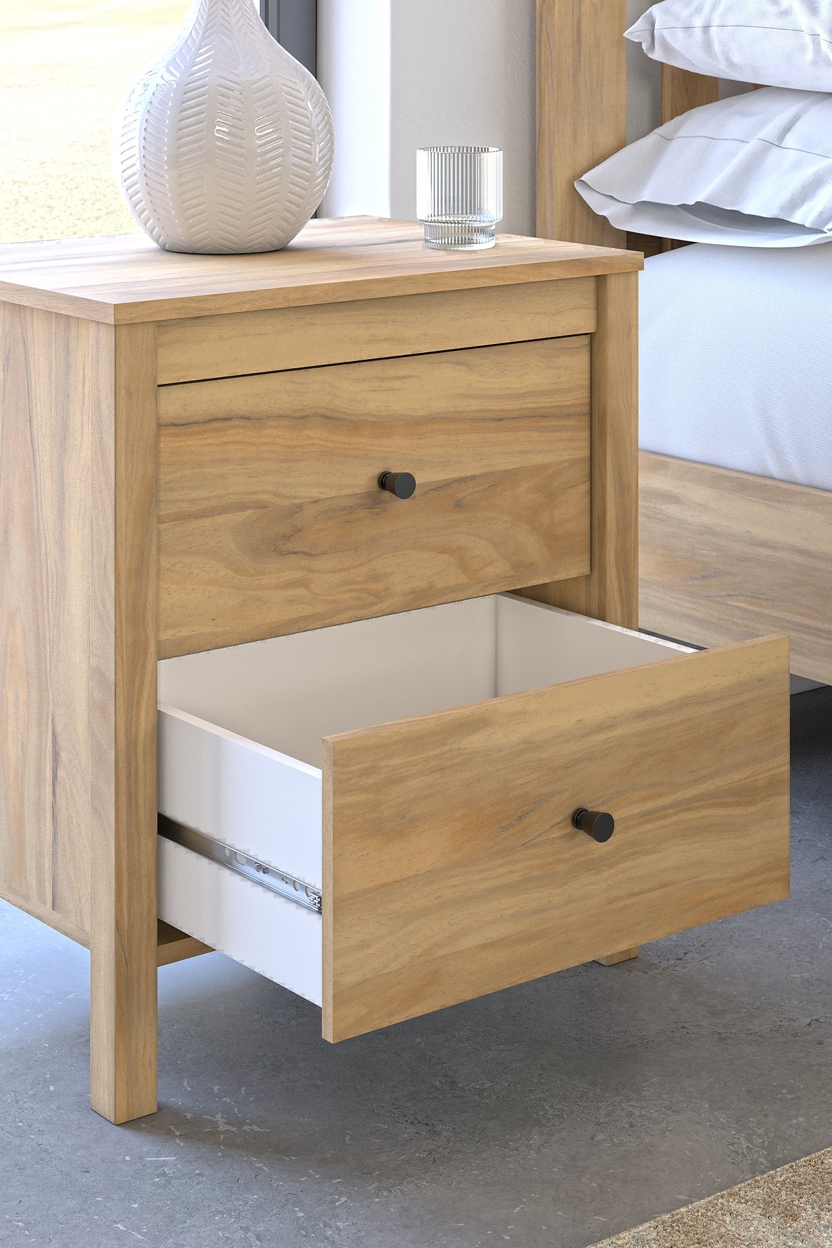 Bermacy Platform Bed With Dresser And Nightstand