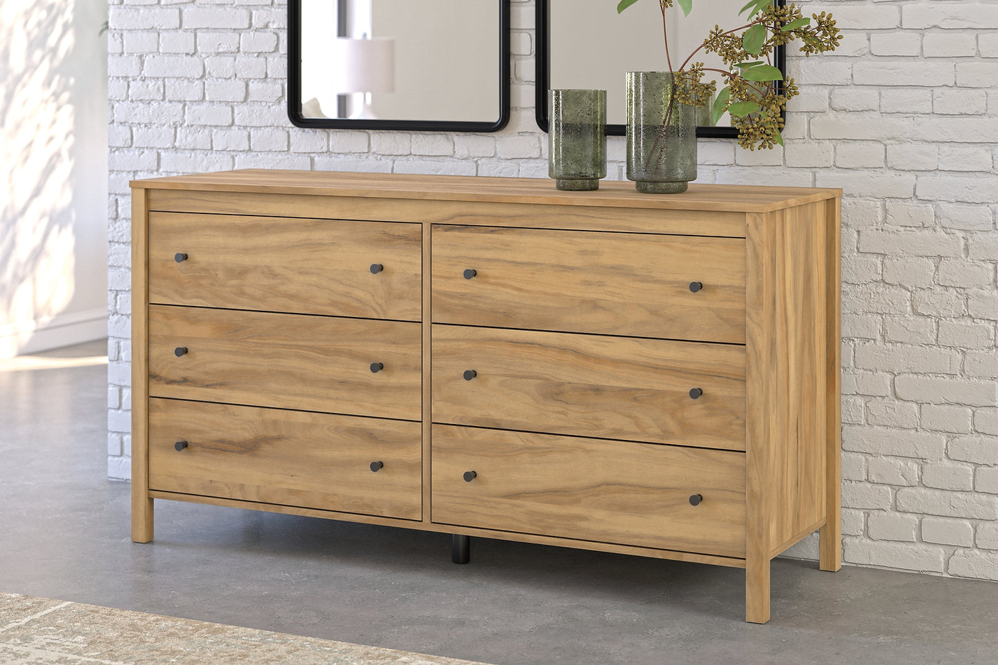 Bermacy Platform Bed With Dresser And Nightstand