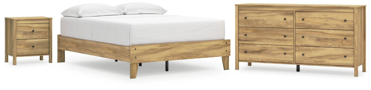 Bermacy Platform Bed With Dresser And Nightstand