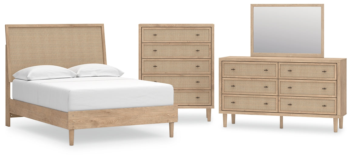 Cielden Panel Bed With Mirrored Dresser And Chest