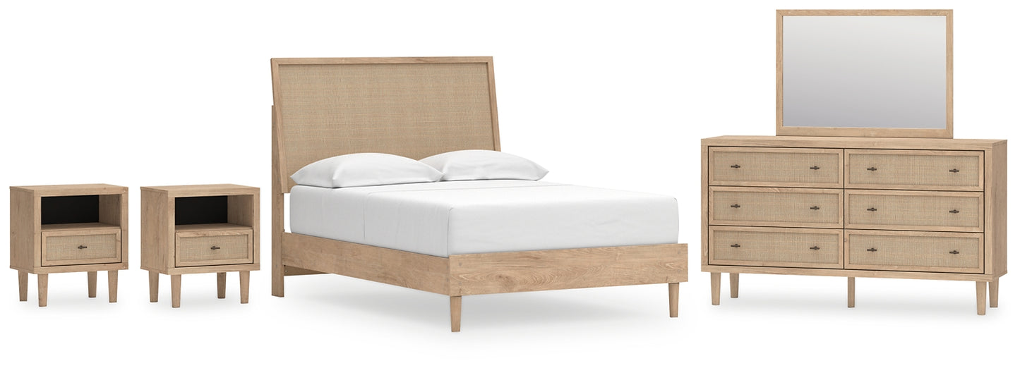 Cielden Panel Bed With Mirrored Dresser And 2 Nightstands