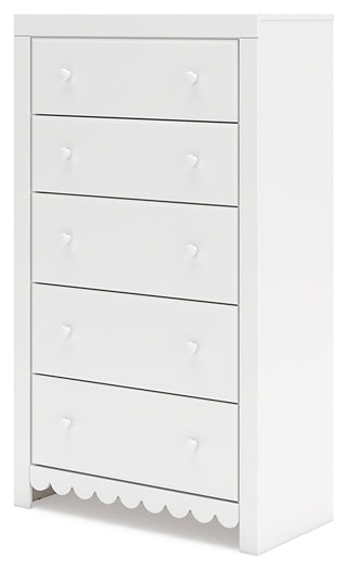 Mollviney Panel Headboard With Mirrored Dresser And Chest
