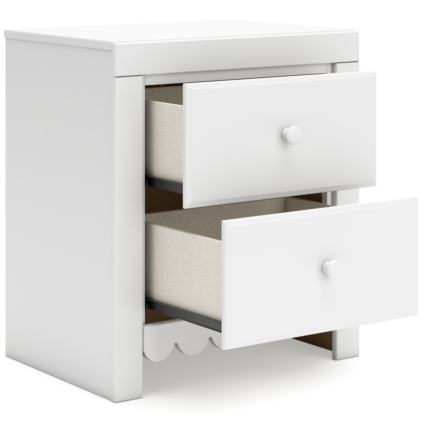 Mollviney Panel Headboard With Mirrored Dresser And Nightstand