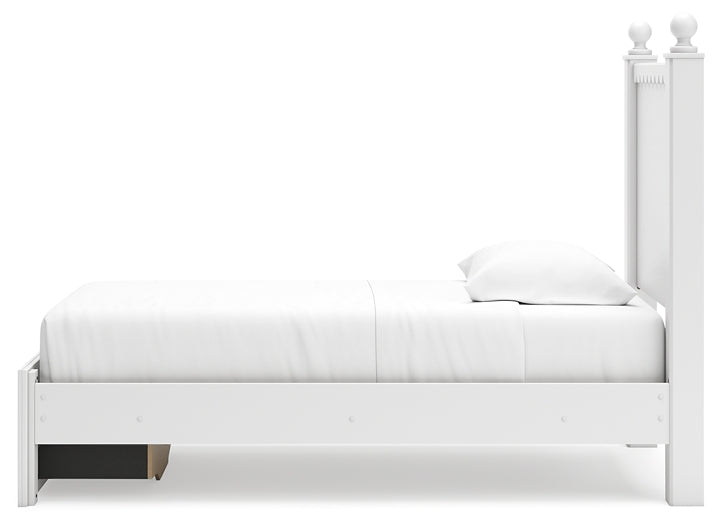 Mollviney Panel Storage Bed With Mirrored Dresser And Chest