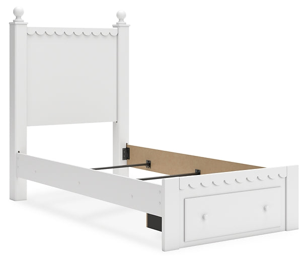 Mollviney Panel Storage Bed With Mirrored Dresser And Chest
