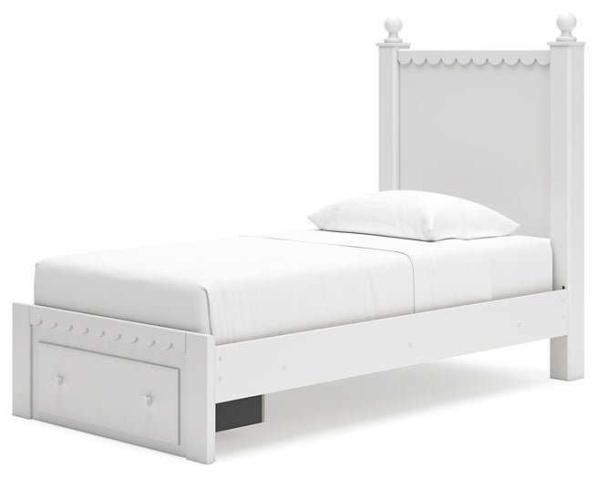 Mollviney Panel Storage Bed With Mirrored Dresser And Chest