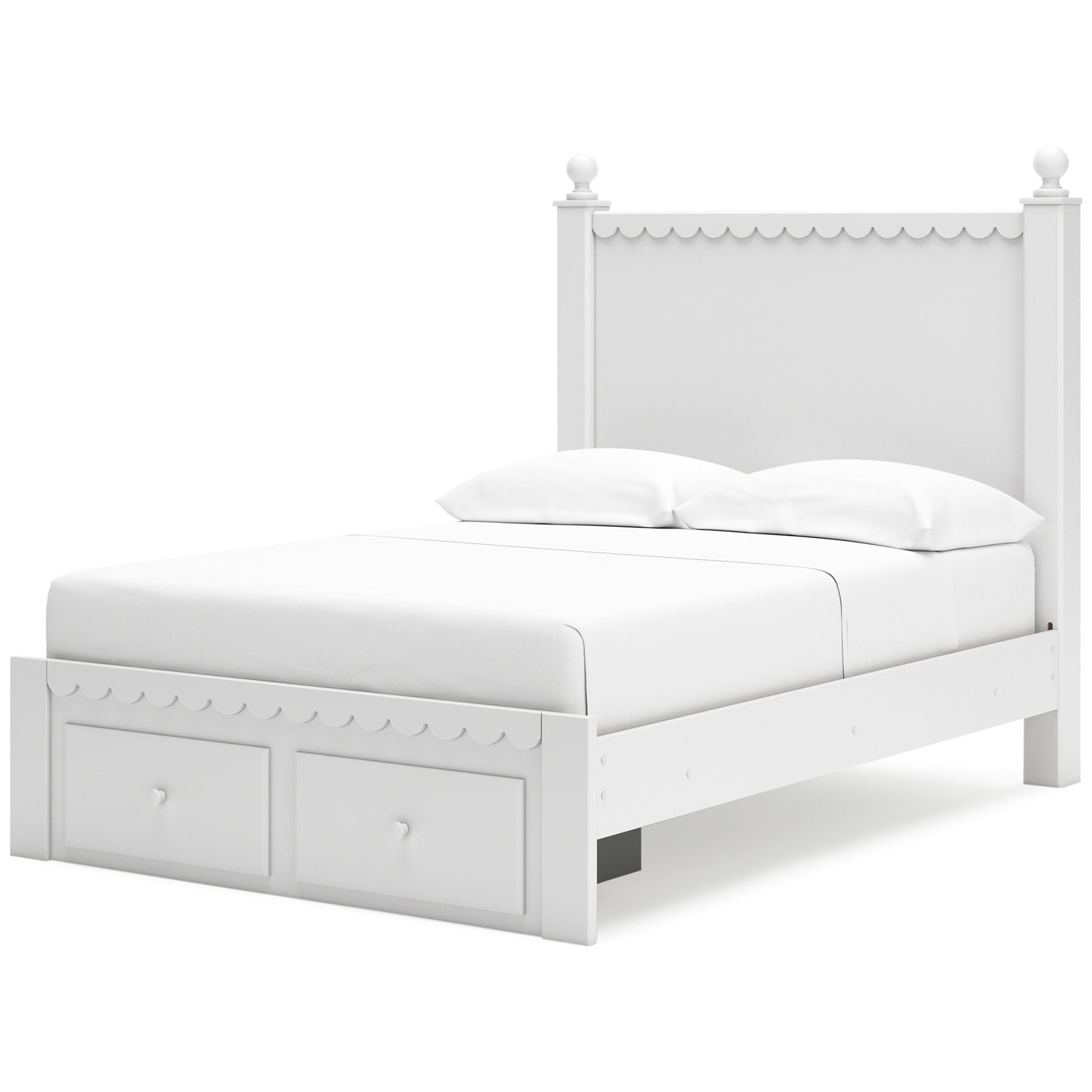 Mollviney Panel Storage Bed With Mirrored Dresser And Chest