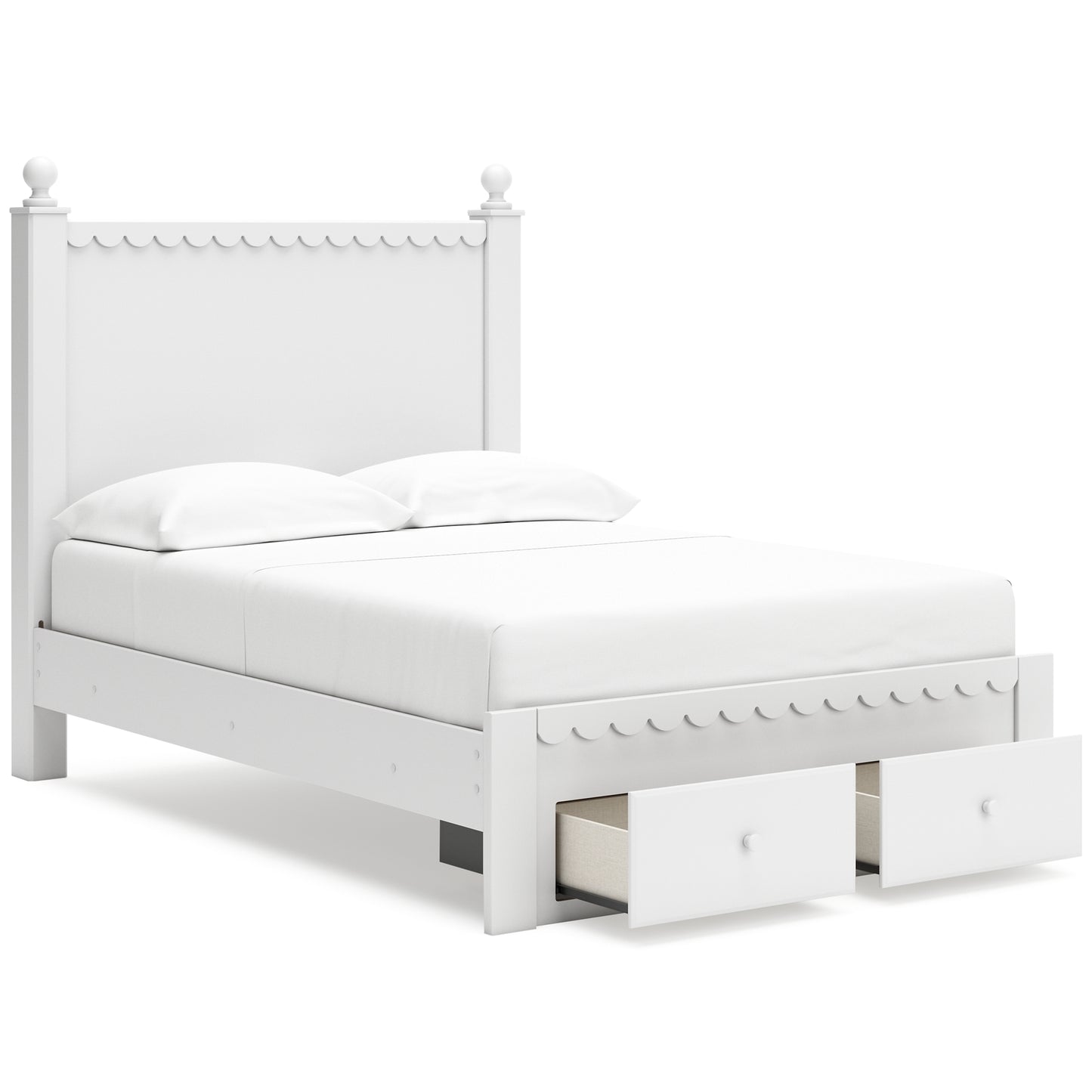 Mollviney Panel Storage Bed With Mirrored Dresser And Chest