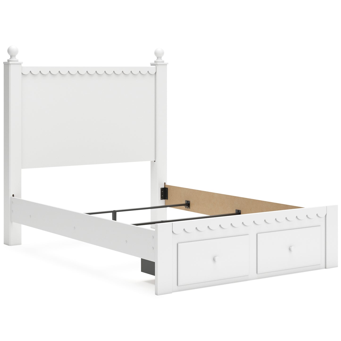Mollviney Panel Storage Bed With Mirrored Dresser And Chest