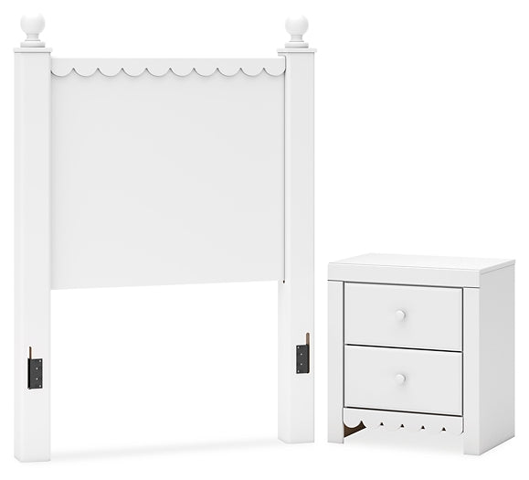 Mollviney Panel Headboard With Nightstand
