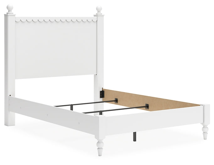 Mollviney Panel Bed With Mirrored Dresser And 2 Nightstands