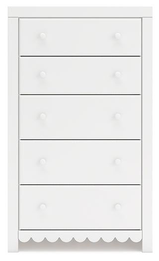 Mollviney Panel Storage Bed With Mirrored Dresser, Chest And Nightstand