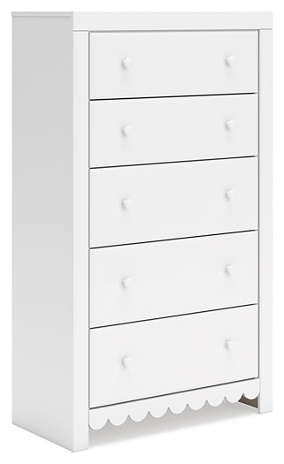 Mollviney Panel Storage Bed With Mirrored Dresser, Chest And Nightstand