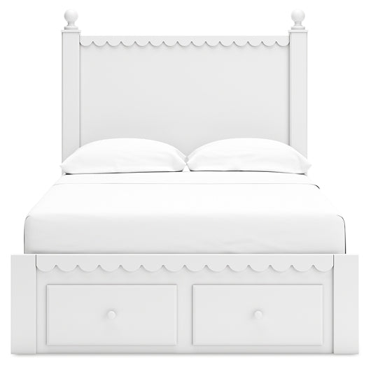 Mollviney Panel Storage Bed With Mirrored Dresser, Chest And Nightstand