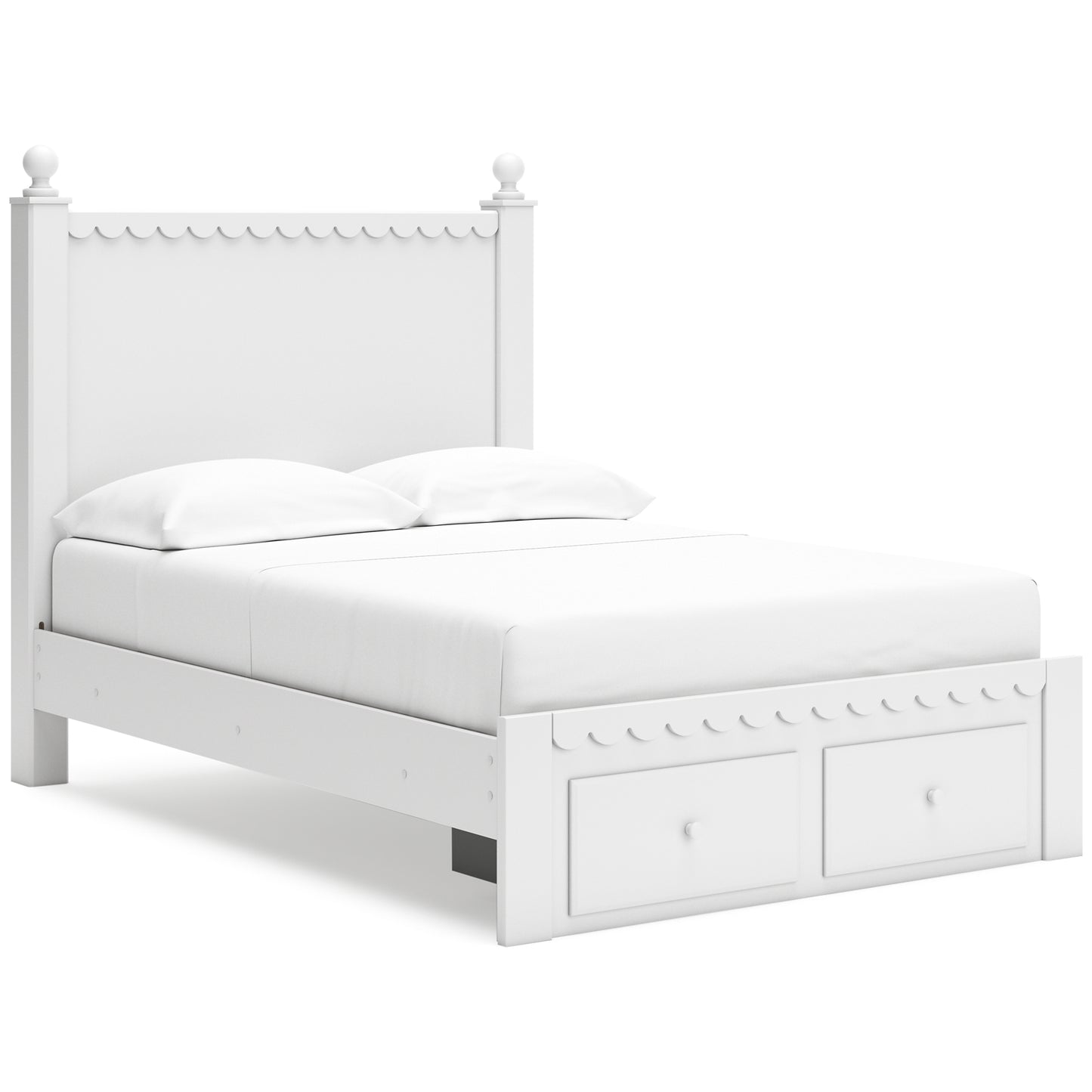 Mollviney Panel Storage Bed With Mirrored Dresser, Chest And Nightstand