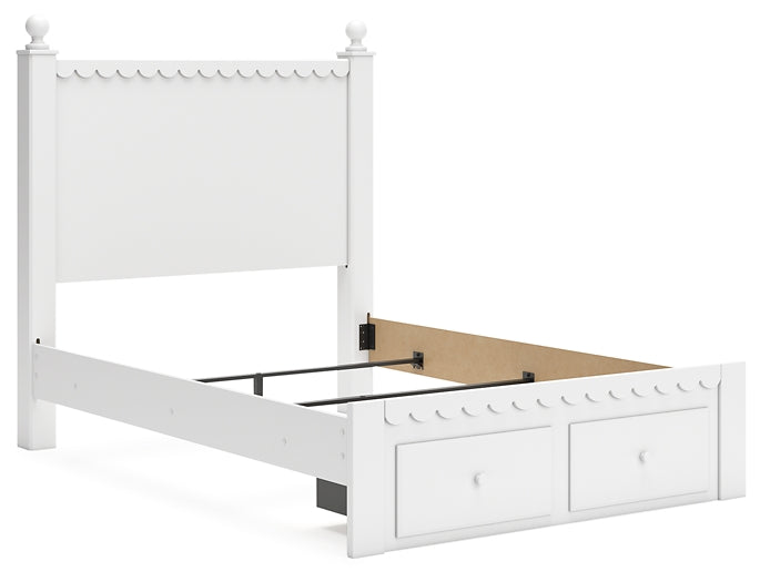 Mollviney Panel Storage Bed With Mirrored Dresser, Chest And Nightstand