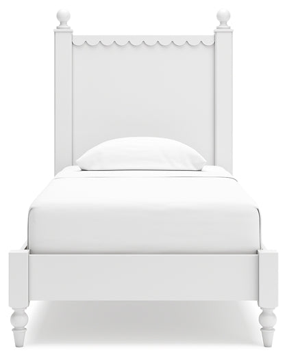 Mollviney Panel Bed With Mirrored Dresser And 2 Nightstands