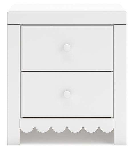 Mollviney Panel Bed With Mirrored Dresser And 2 Nightstands