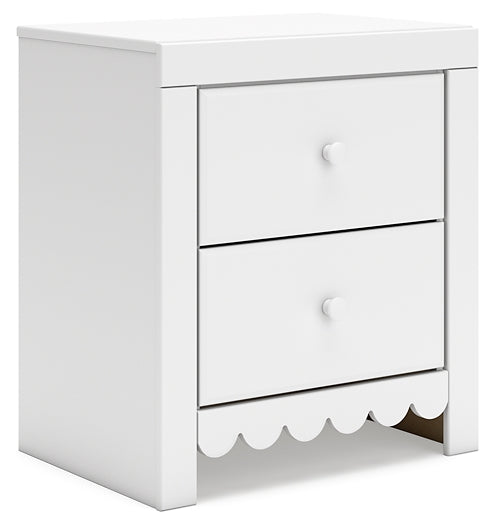 Mollviney Panel Bed With Mirrored Dresser And 2 Nightstands