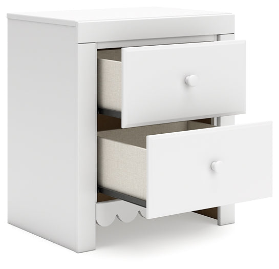 Mollviney Panel Bed With Mirrored Dresser And 2 Nightstands