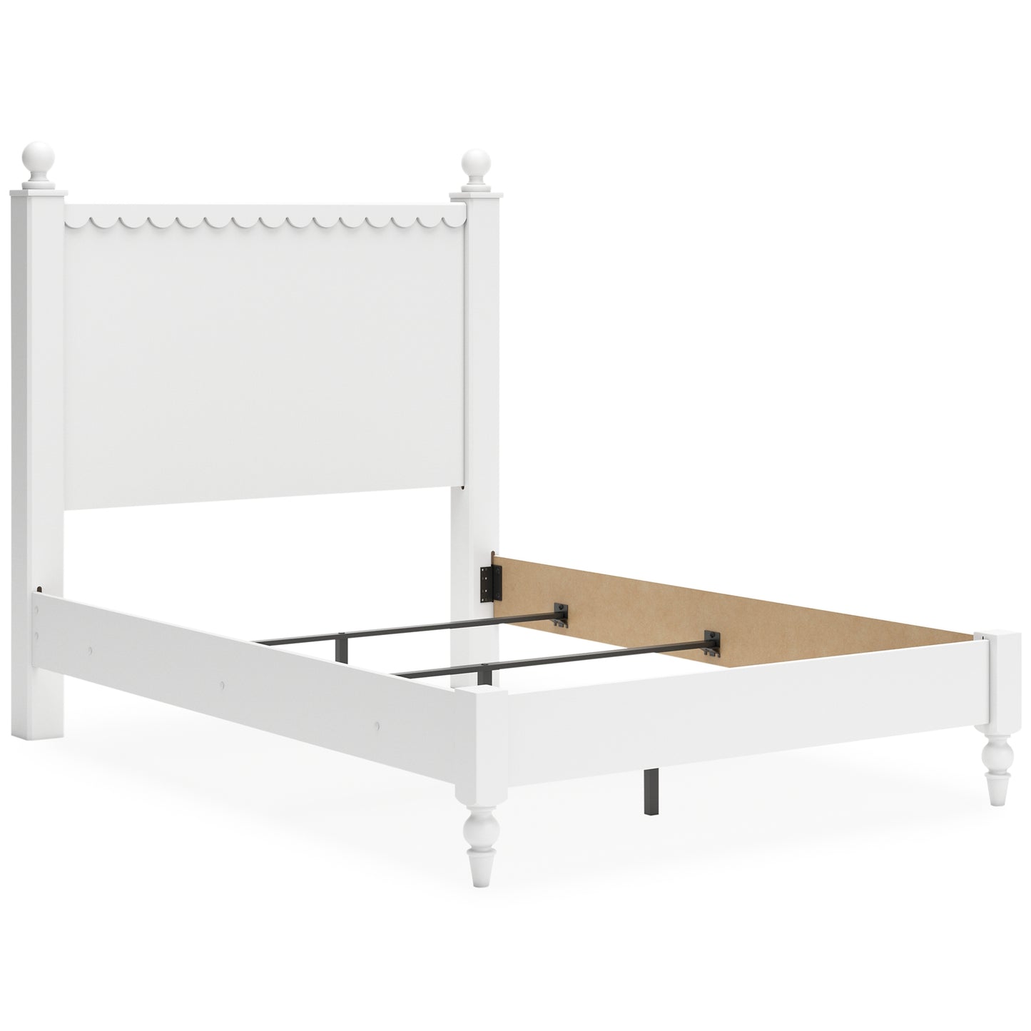 Mollviney Panel Headboard With Mirrored Dresser And 2 Nightstands