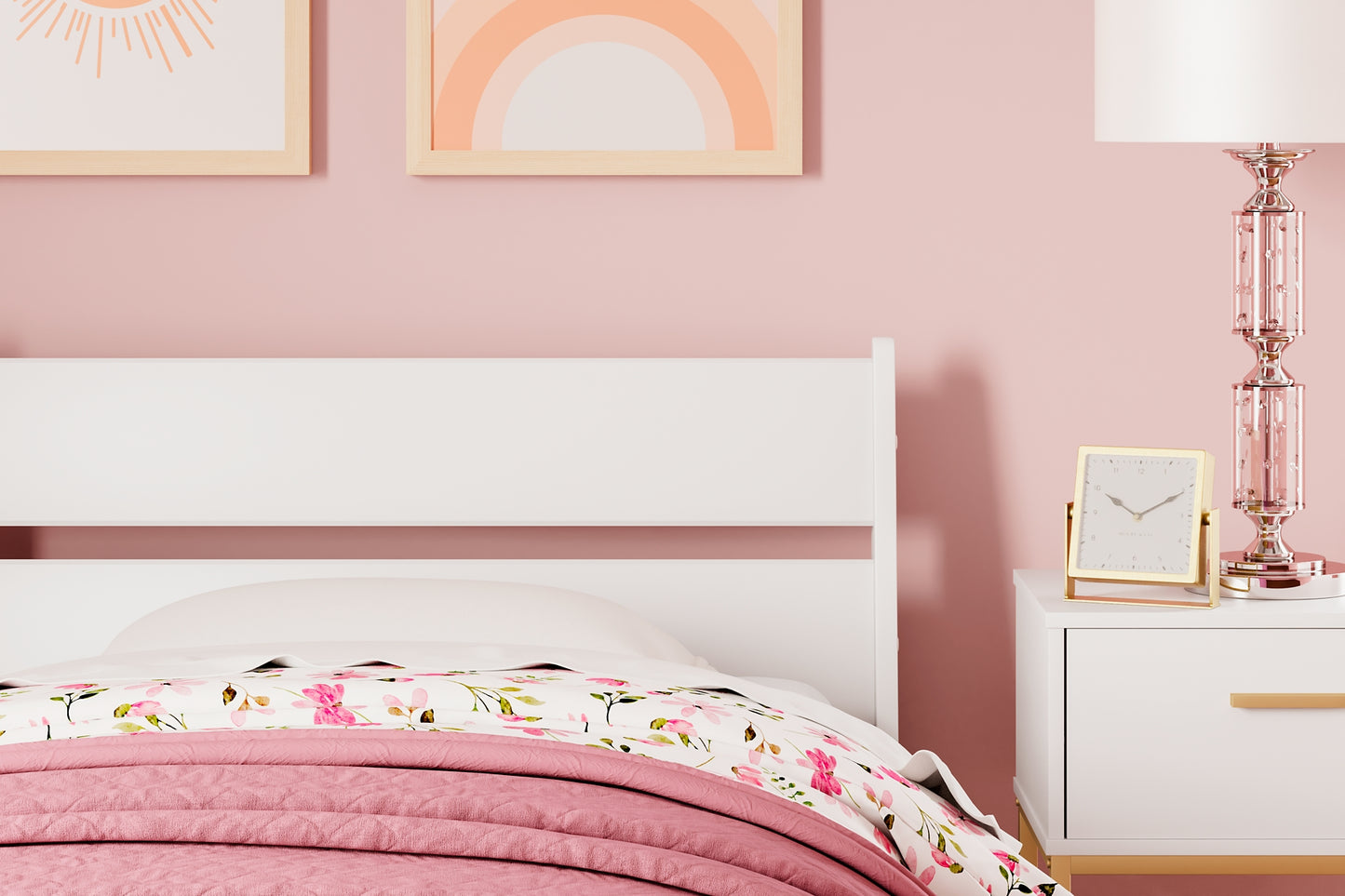 Socalle Panel Platform Bed With Nightstand
