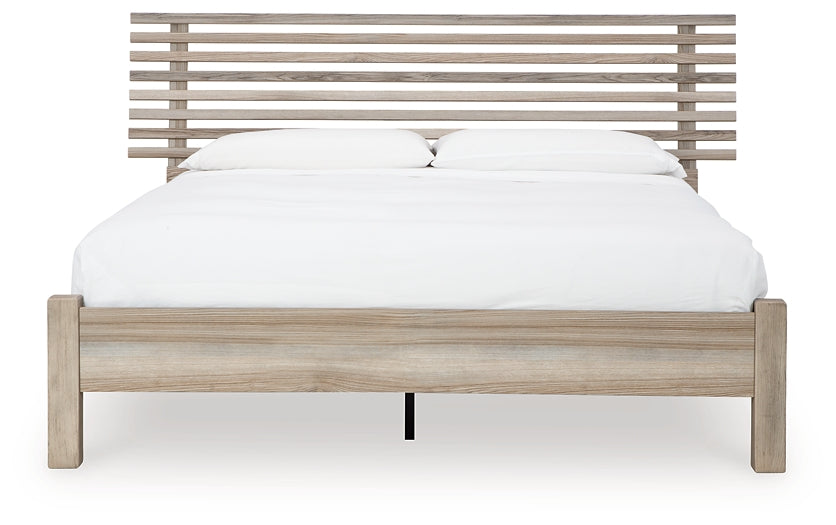 Hasbrick Panel Bed With Mirrored Dresser And Nightstand