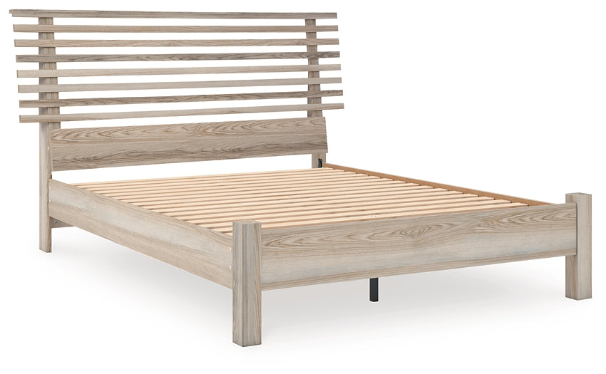 Hasbrick Panel Bed With Mirrored Dresser And Nightstand