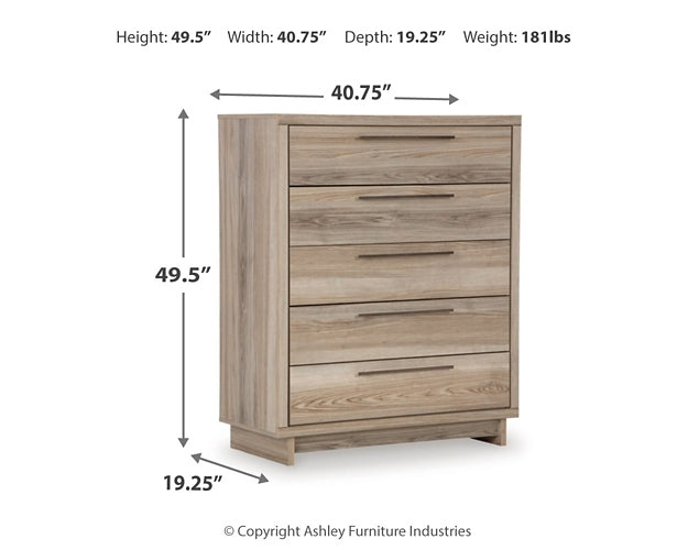 Hasbrick Panel Headboard With Mirrored Dresser, Chest And Nightstand