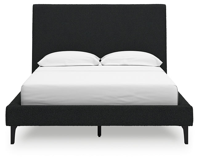 Cadmori Upholstered Bed With Mirrored Dresser And 2 Nightstands