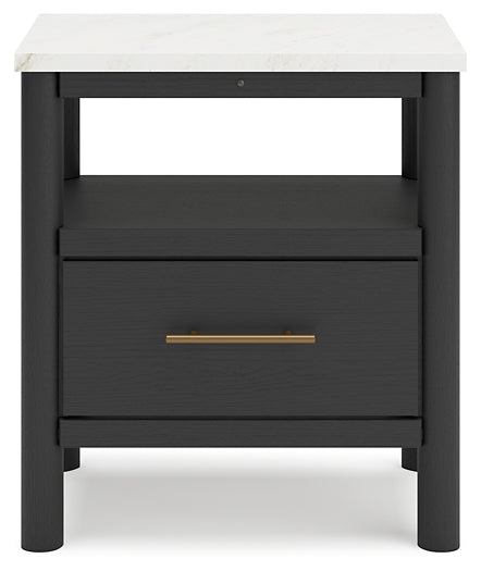 Cadmori Upholstered Bed With Mirrored Dresser And 2 Nightstands