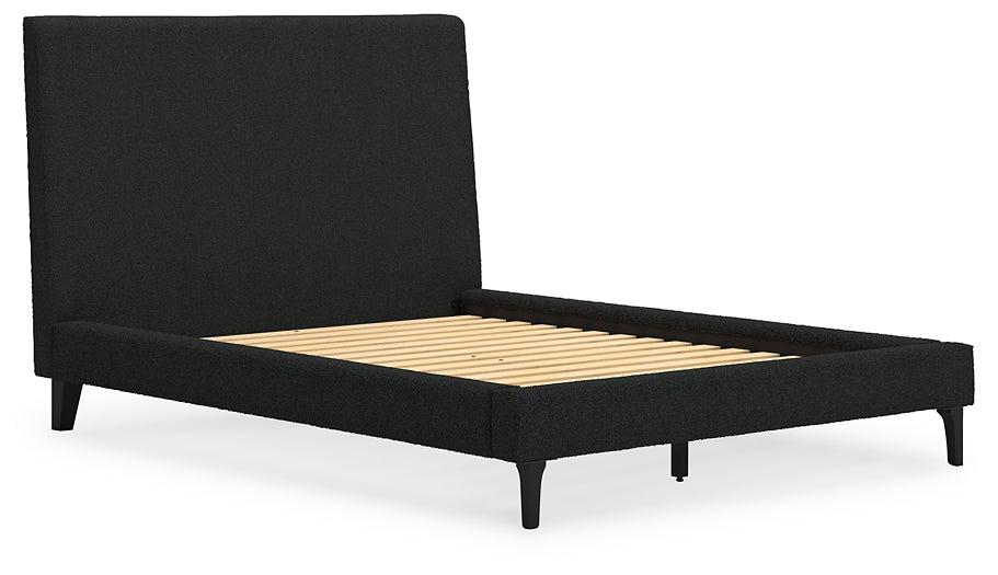 Cadmori Upholstered Bed With Mirrored Dresser And 2 Nightstands