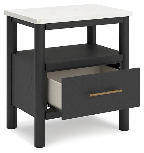 Cadmori Upholstered Bed With Mirrored Dresser And 2 Nightstands