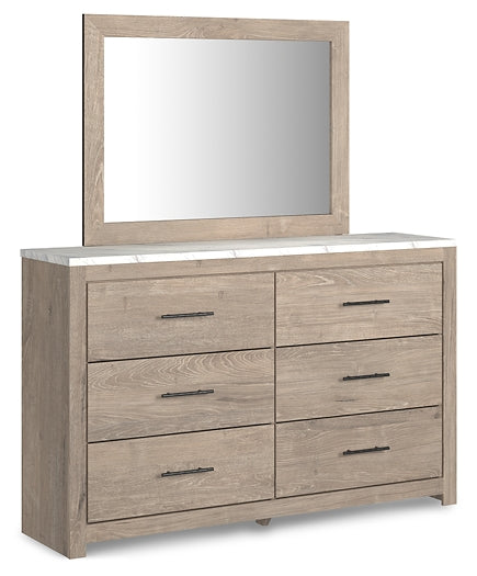 Senniberg Panel Bed With Mirrored Dresser And Chest