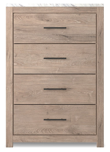Senniberg Panel Bed With Mirrored Dresser And Chest