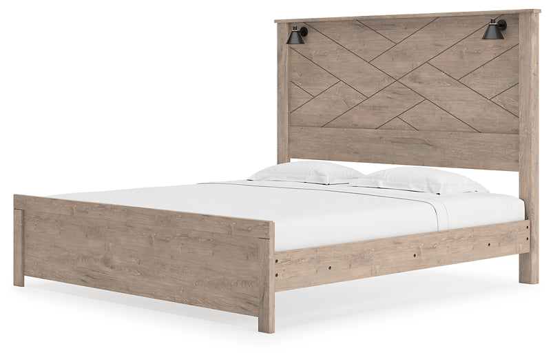 Senniberg Panel Bed With Mirrored Dresser And Chest