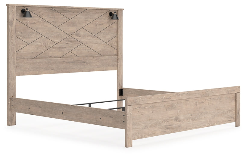 Senniberg Panel Bed With Mirrored Dresser And Chest