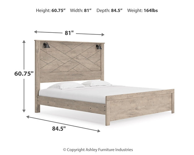Senniberg Panel Bed With Mirrored Dresser And Chest