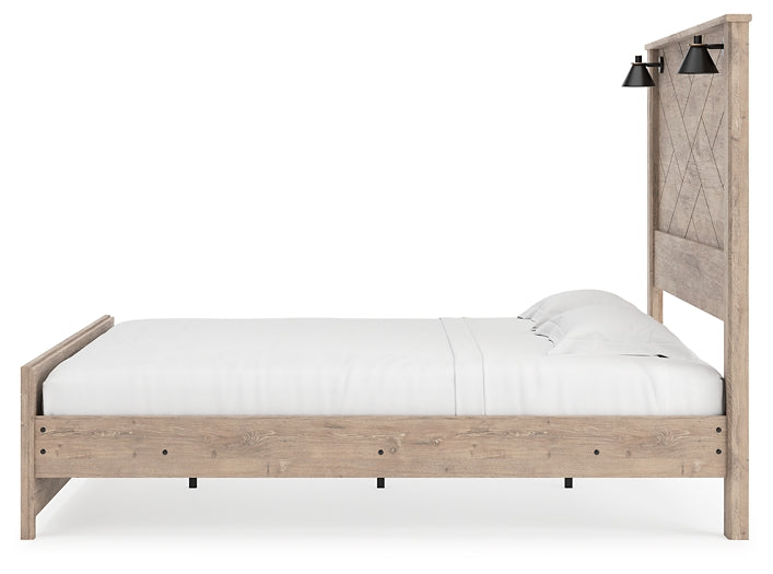 Senniberg Panel Bed With Mirrored Dresser And Chest