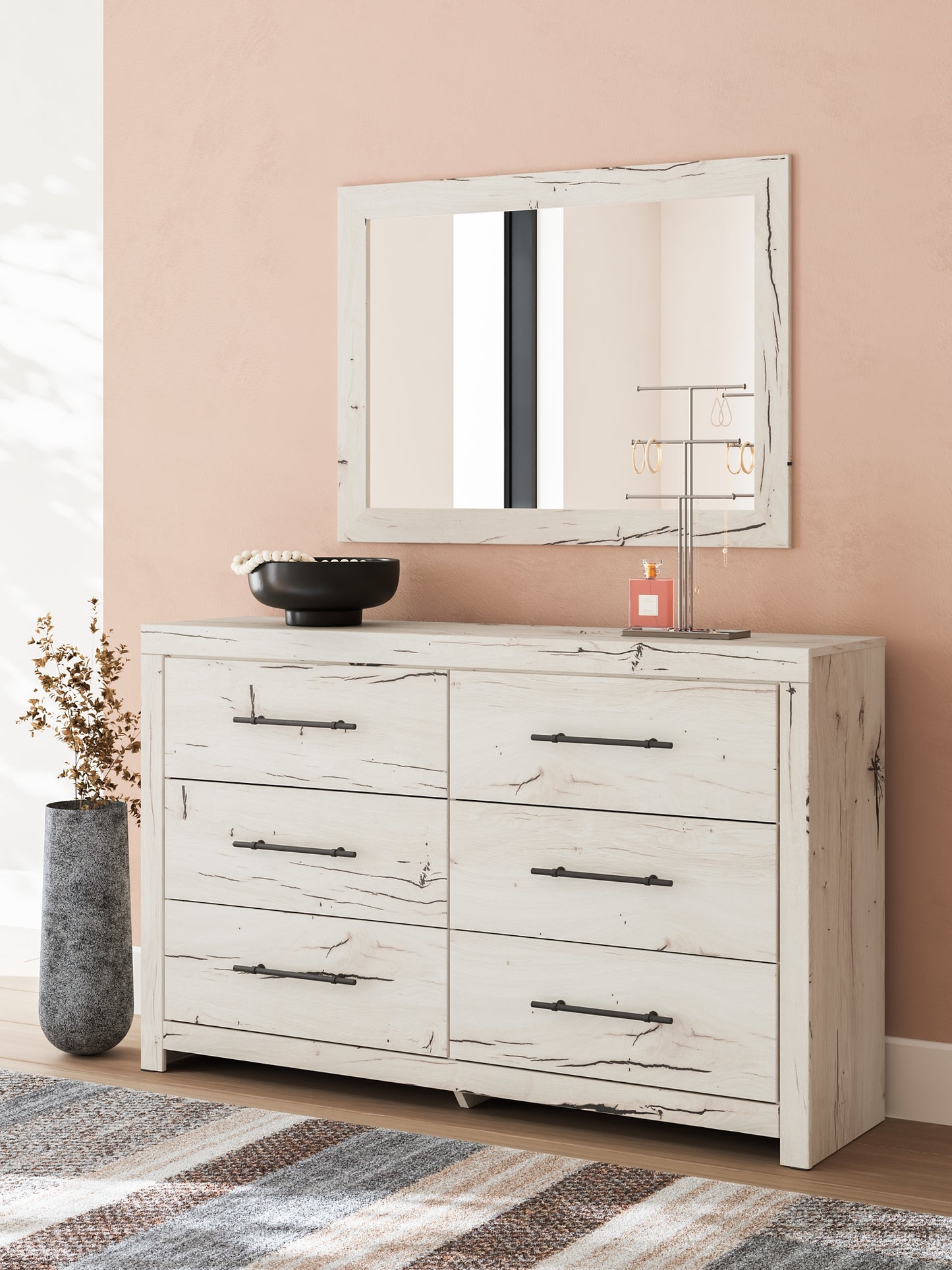 Lawroy Panel Storage Bed With Mirrored Dresser And Nightstand