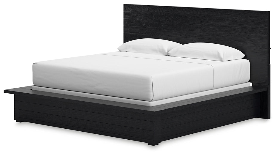 Londer Panel Bed With Mirrored Dresser, Chest And 2 Nightstands