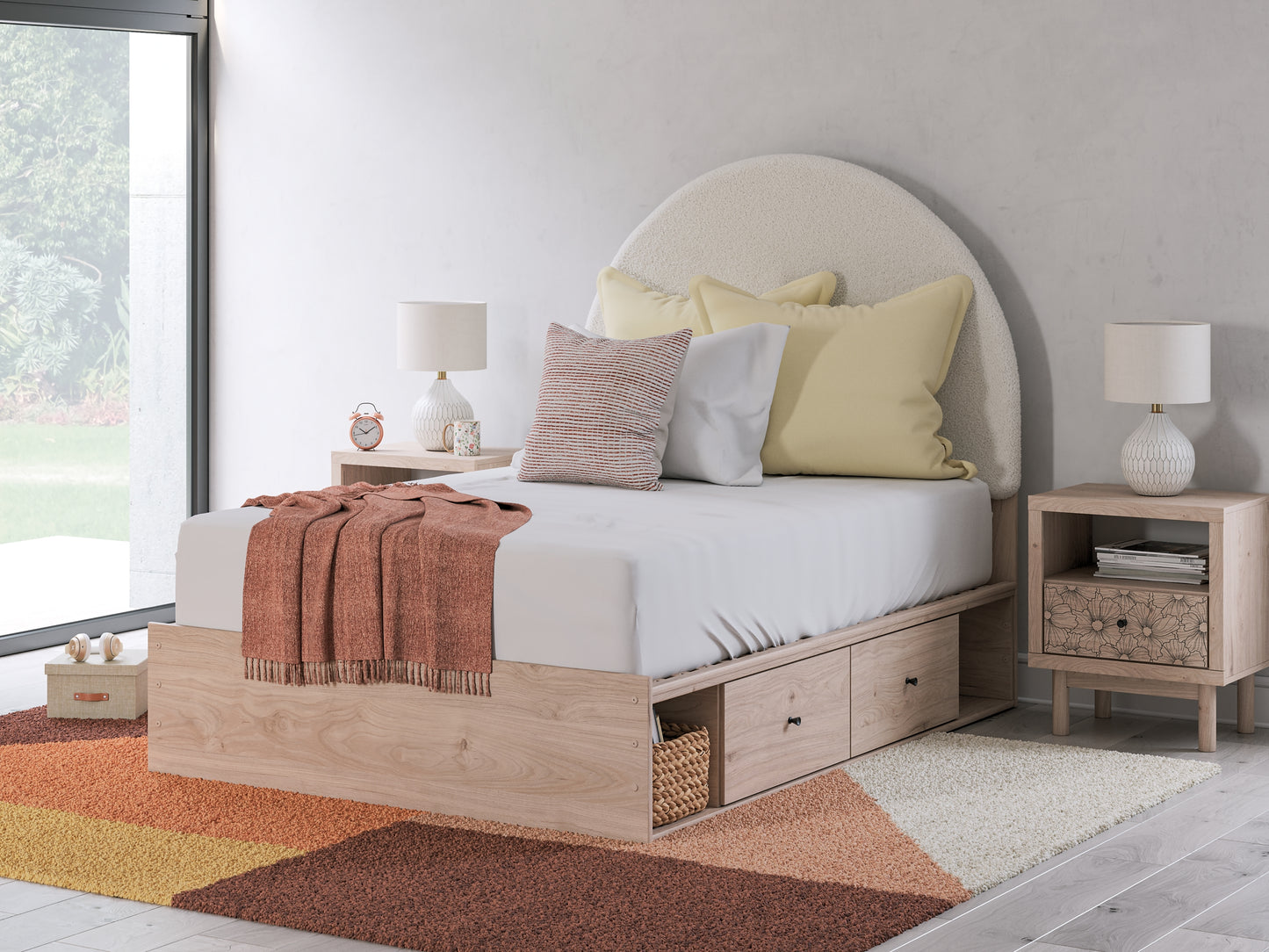 Arloster Upholstered Panel Bed With Storage