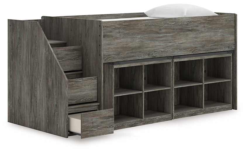Frandern Loft Bed With Bookcase Storage