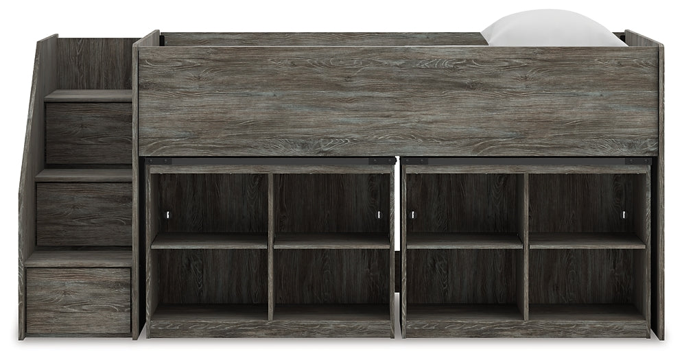 Frandern Loft Bed With Bookcase Storage