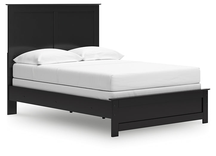 Panel Bed With Mirrored Dresser