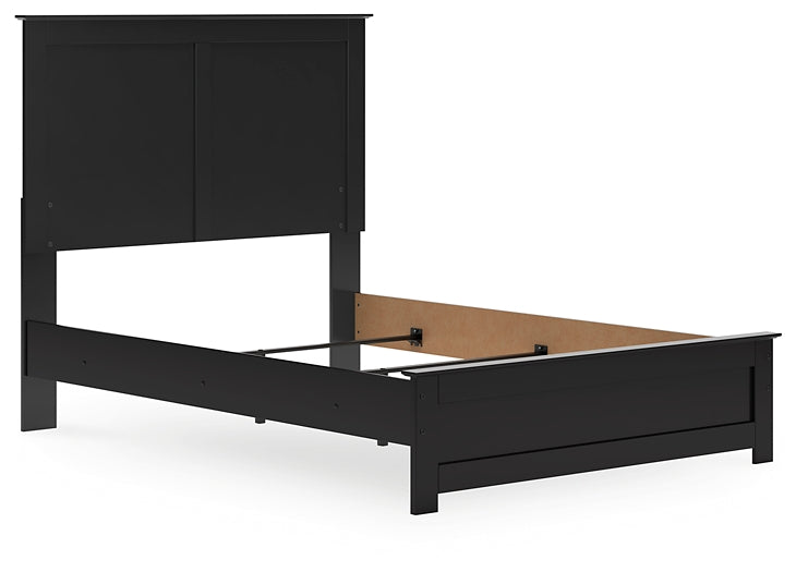 Panel Bed With Mirrored Dresser